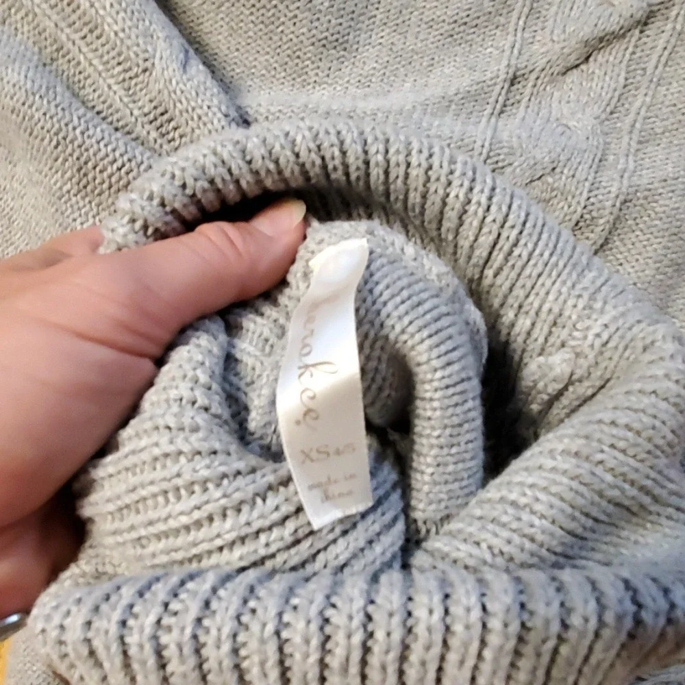 Cherokee Girls Grey‎ Knit Turtleneck Sweater Cape Size 4-5